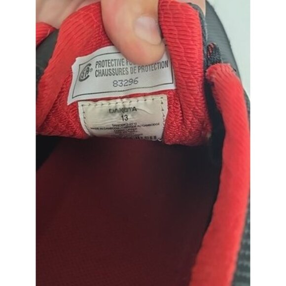 DAKOTA Men's 2410 CTCP Quad Comfort Anti Slip Low Cut Safety Shoes Black Red 13M - Picture 6 of 9